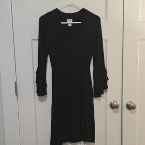 Cache Black Sheath Dress with Bell Sleeves
